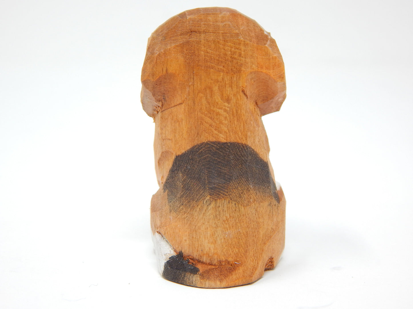Hand-Carved Beagle Puppy Ornament: Miniature Wooden Dog Collectible Figurine