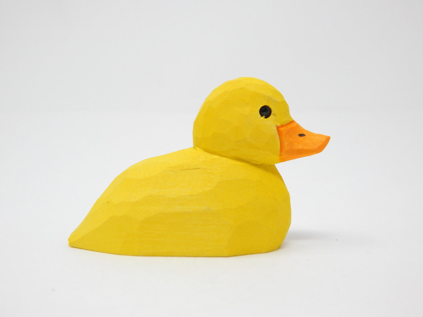 Baby Duck Yellow Bird Ornament Figure Statue Wood Decor Small Animal Miniature Carving