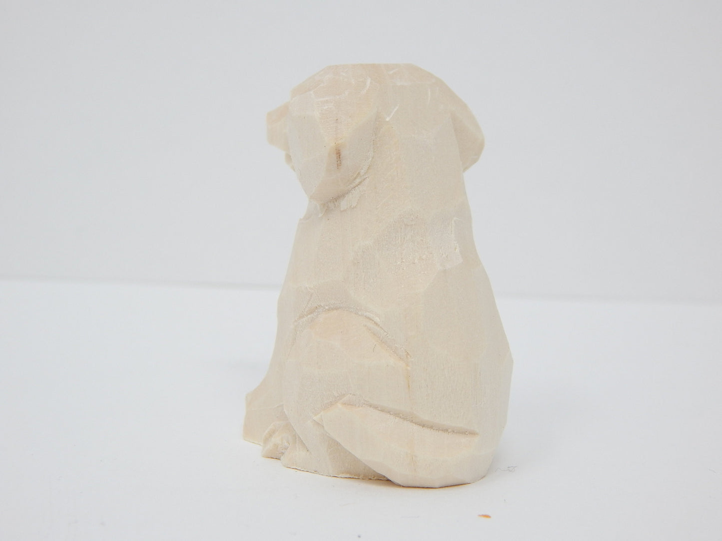 Dog Puppy - Small Unfinished DIY Wood Figurine - House Pet, Blank Craft, Hand Carved, Decoration, Miniature Animals