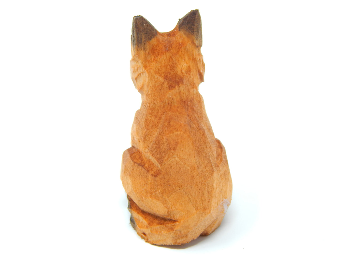 Red Fox Keychain Ring Clip Charm Miniature Wood Mini Figurine Small Animal
