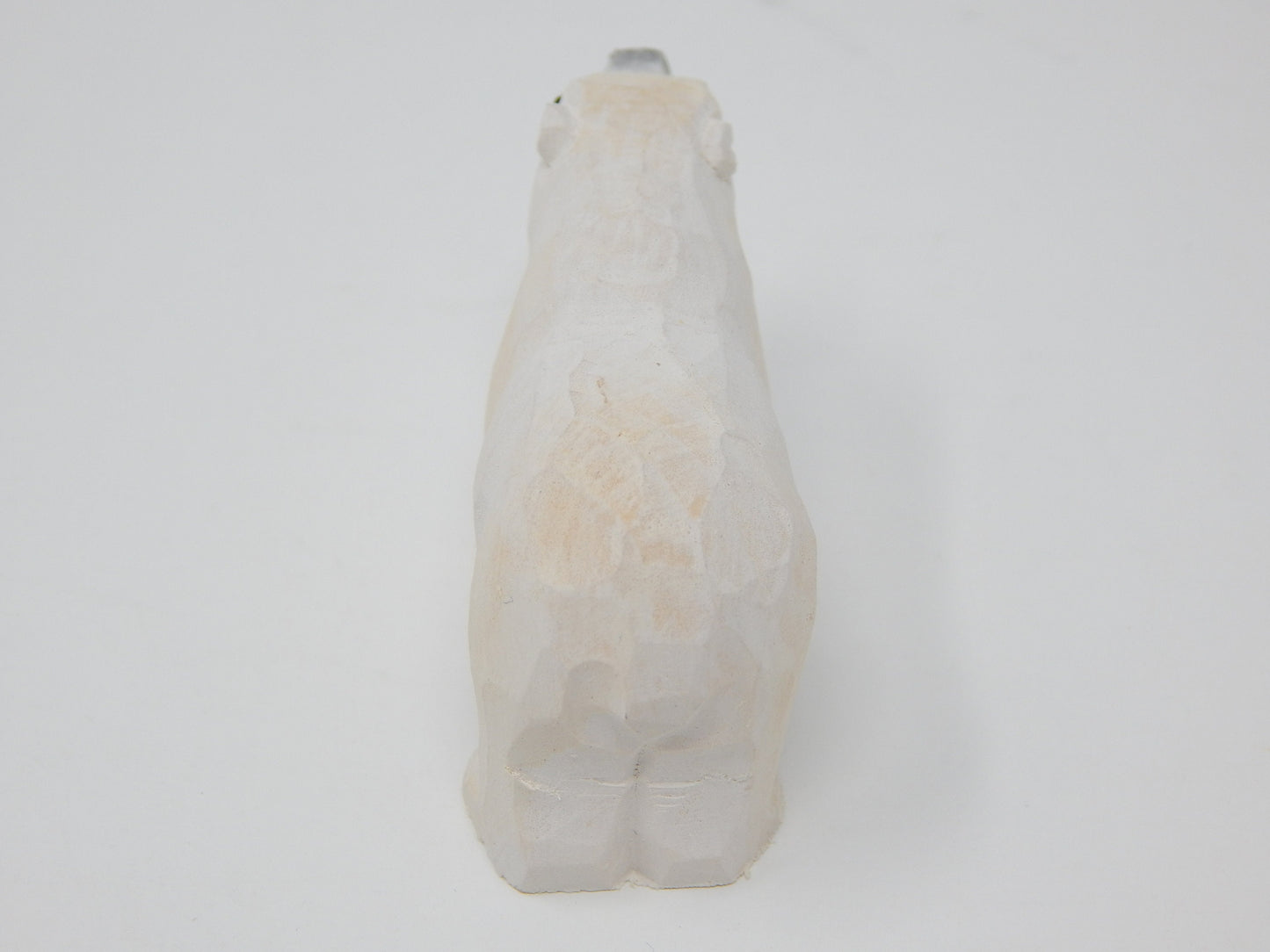 White Polar Bear Keychain Ring Clip Charm Miniature Wood Mini Figurine Small Animal