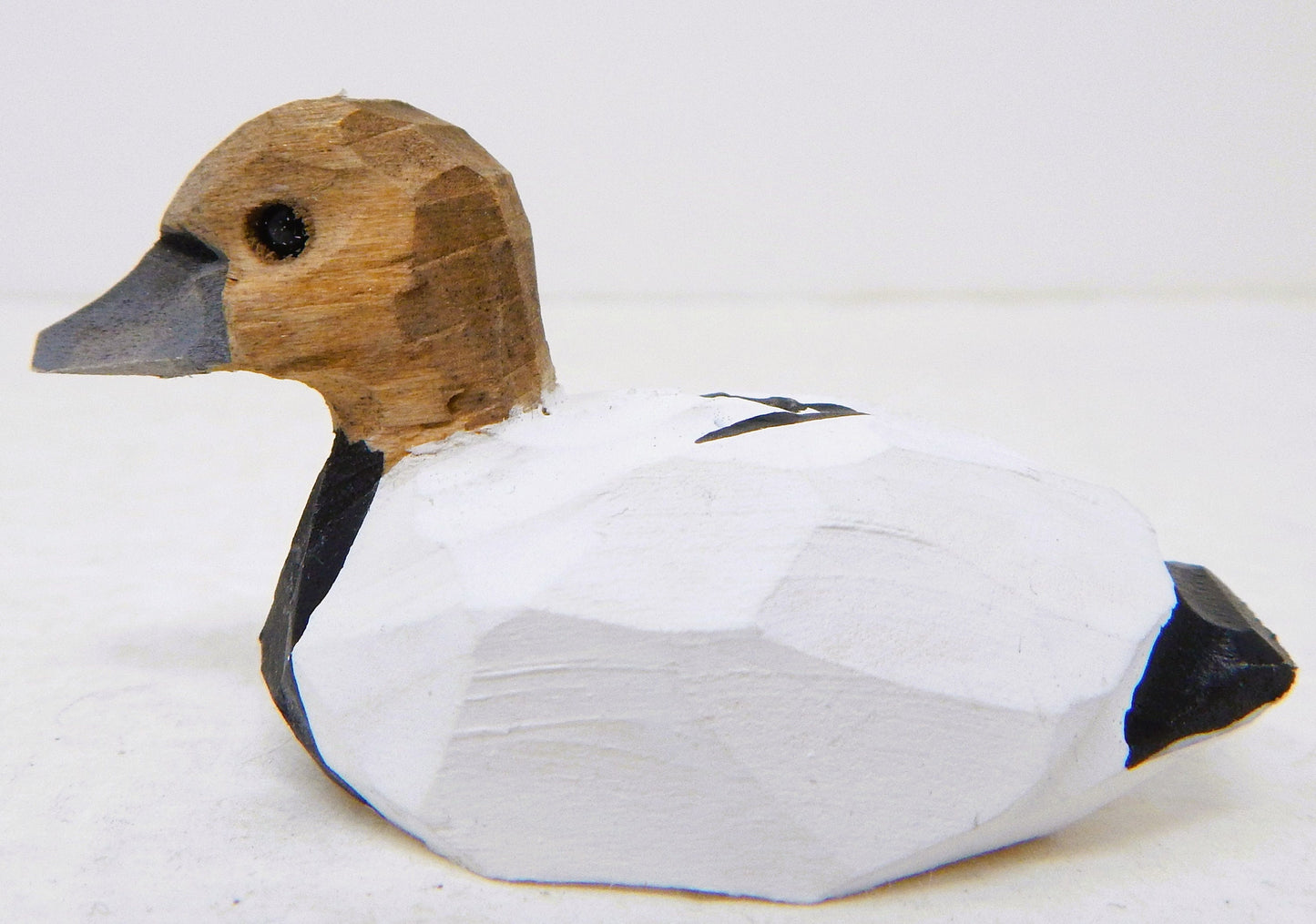 Hand-Carved Wooden Canvasback Duck Ornament – Mini Bird Decor
