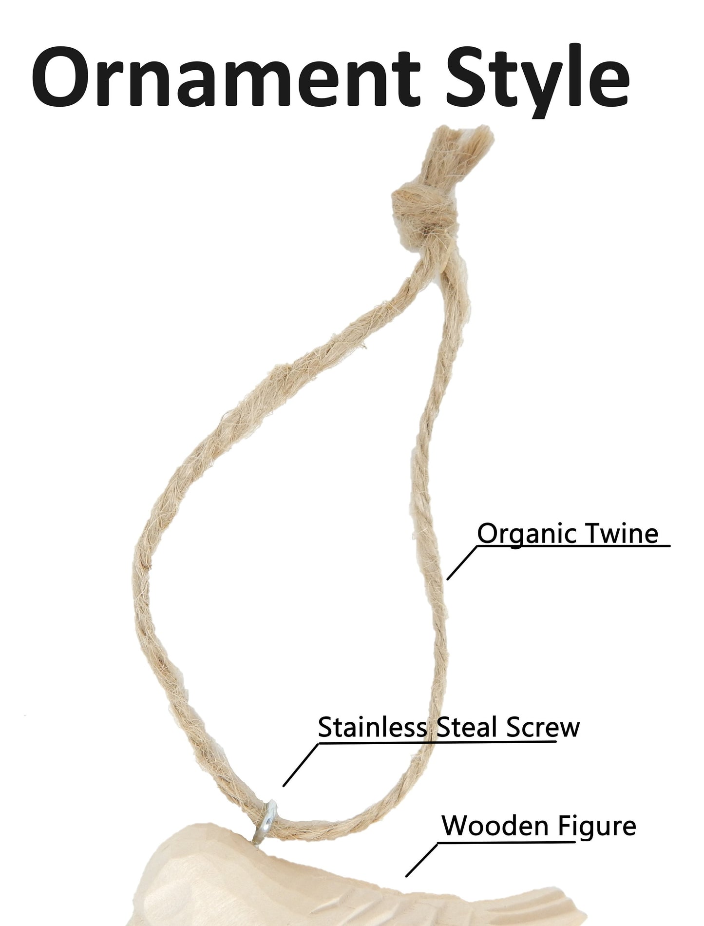 Hand-Carved Wooden Bison Ornament – Miniature Buffalo Holiday Decor