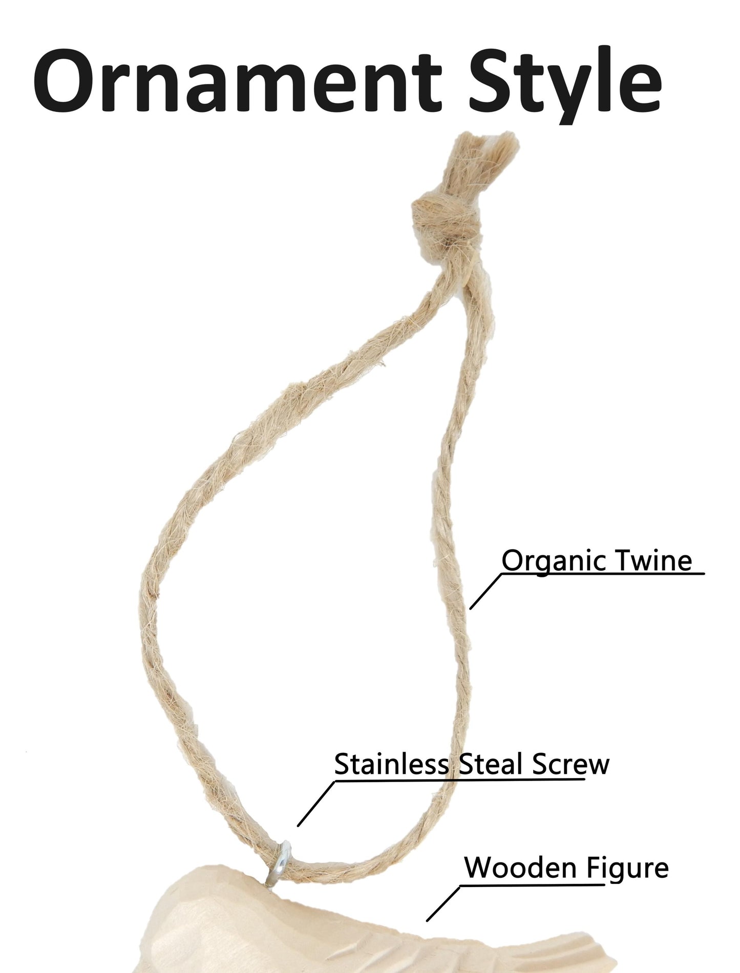 Hand-Carved Wooden Bulldog Ornament – Miniature Pet Holiday Decor