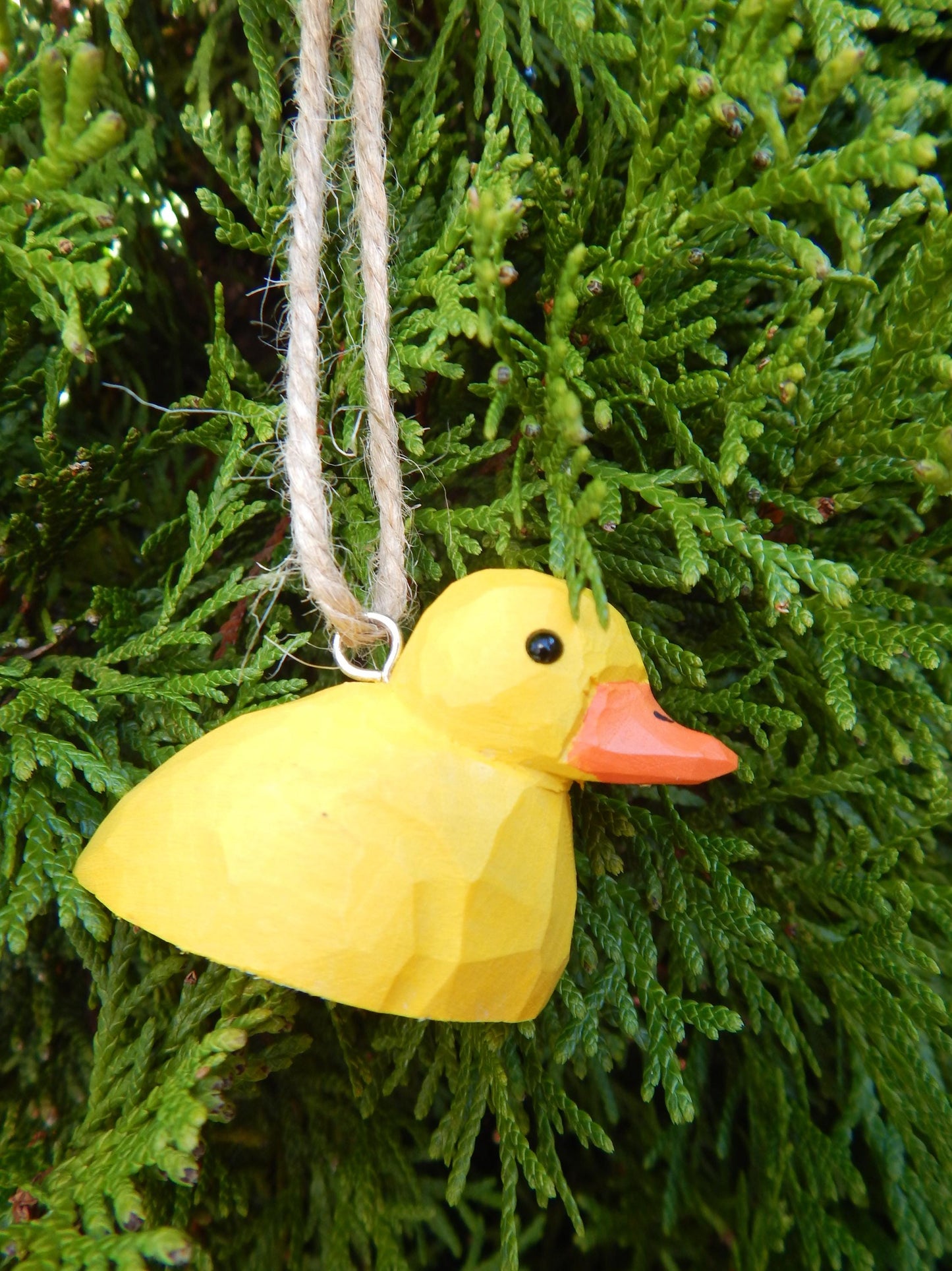 Baby Duck Yellow Bird Ornament Figure Statue Wood Decor Small Animal Miniature Carving