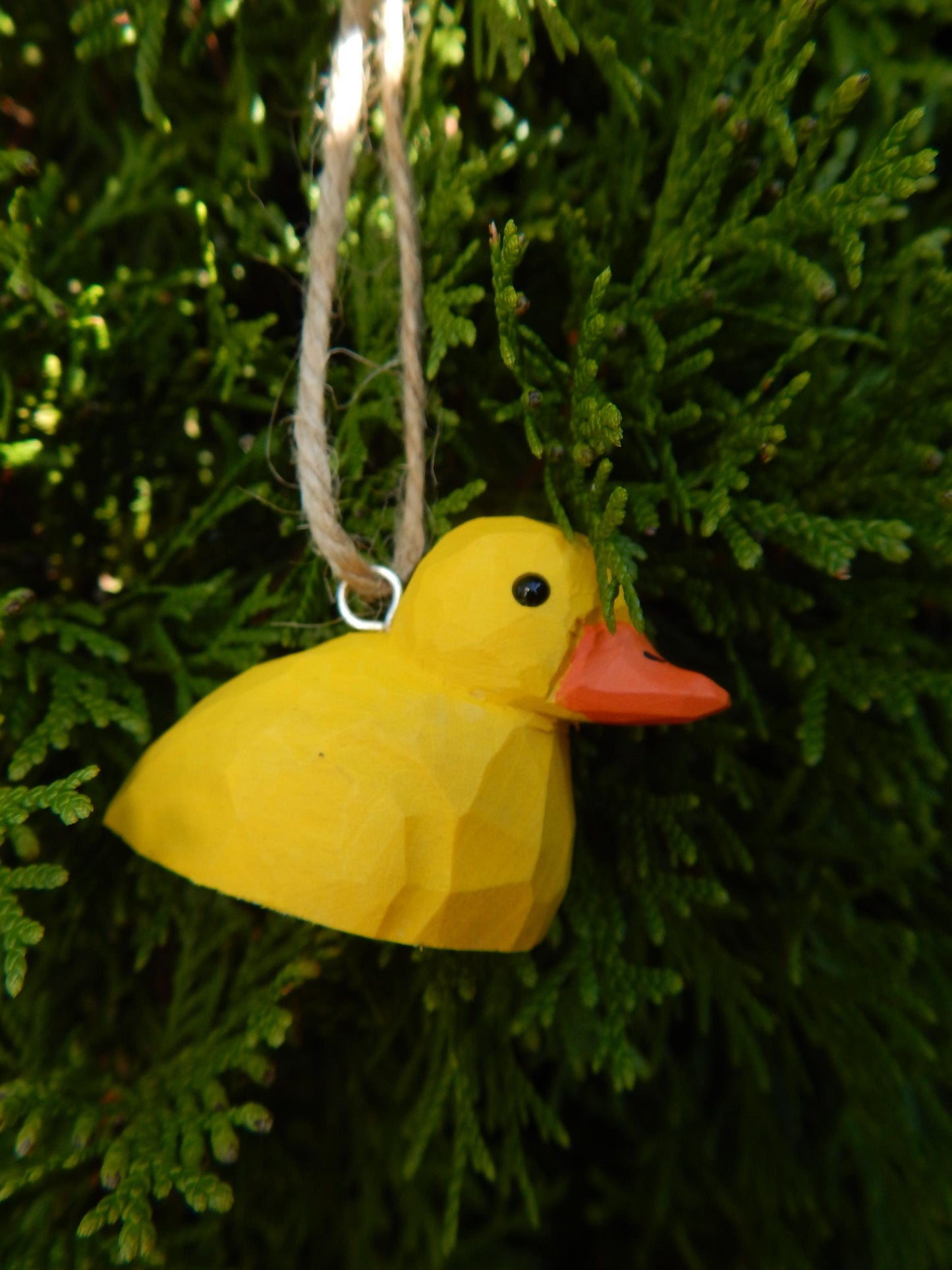 Baby Duck Yellow Bird Ornament Figure Statue Wood Decor Small Animal Miniature Carving