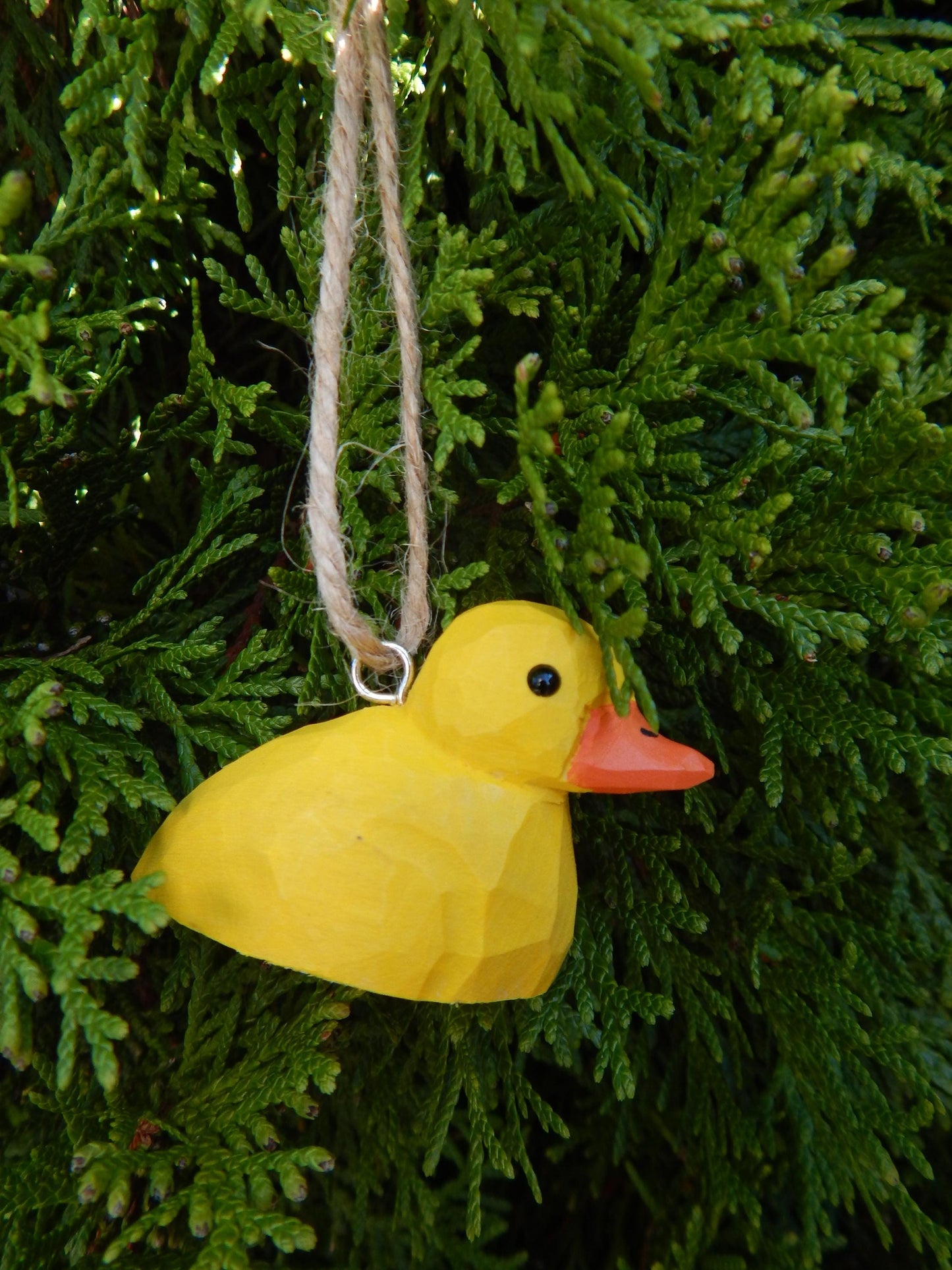 Baby Duck Yellow Bird Ornament Figure Statue Wood Decor Small Animal Miniature Carving