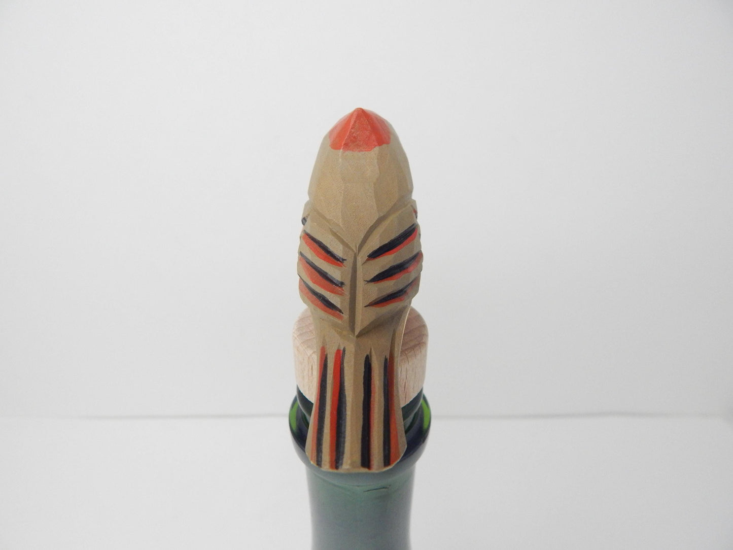 Handmade Female Cardinal Bird Wine Stopper – Rustic Reusable Bottle Plug