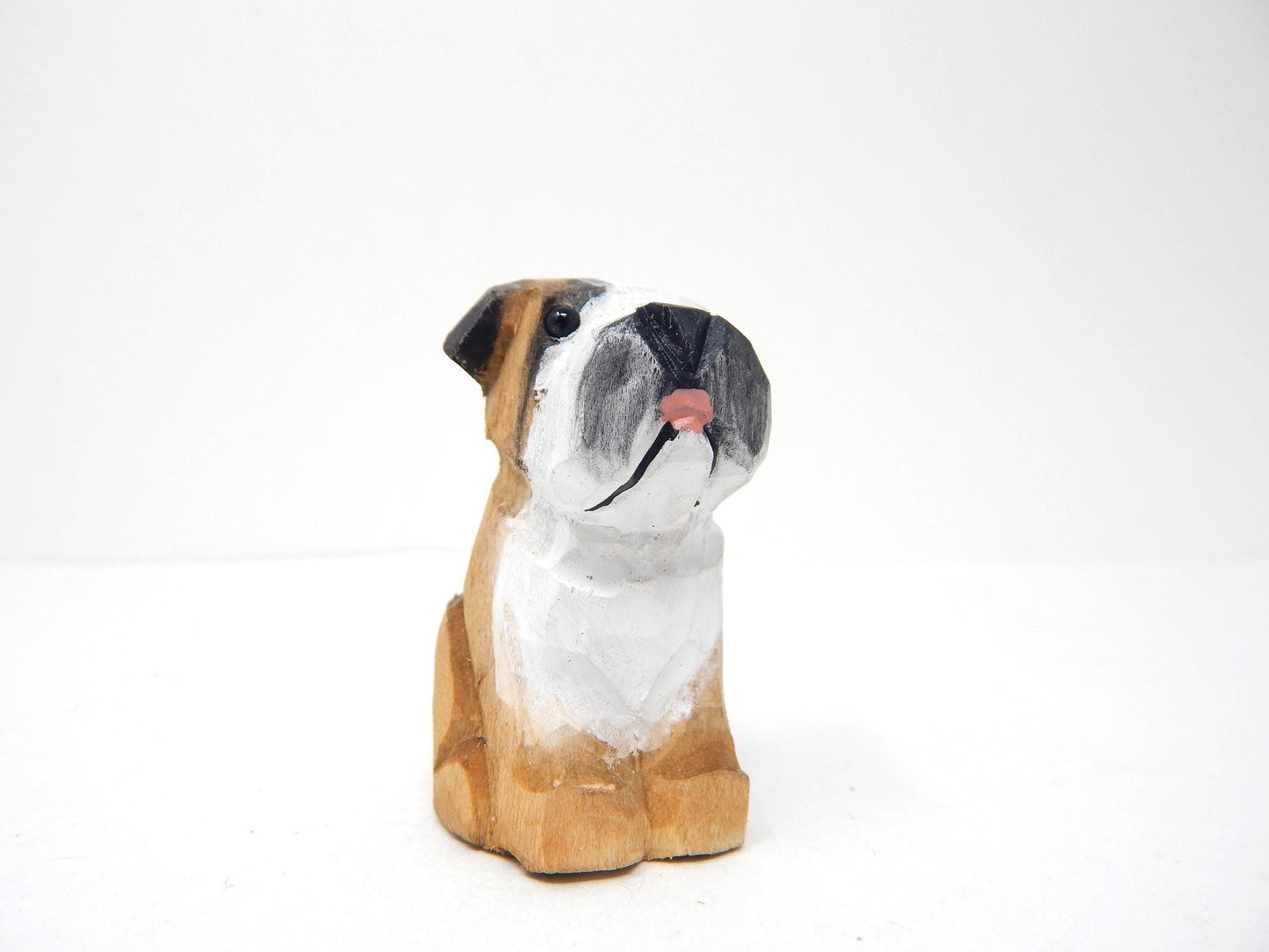 Hand-Carved Wooden Bulldog Wine Stopper – Rustic Bottle Plug